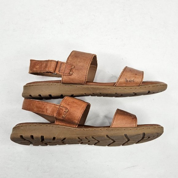 Born Of Concept Flat Comfort Sandal Sz 11 Brown Leather Casual Bohemian Walking - Picture 6 of 12